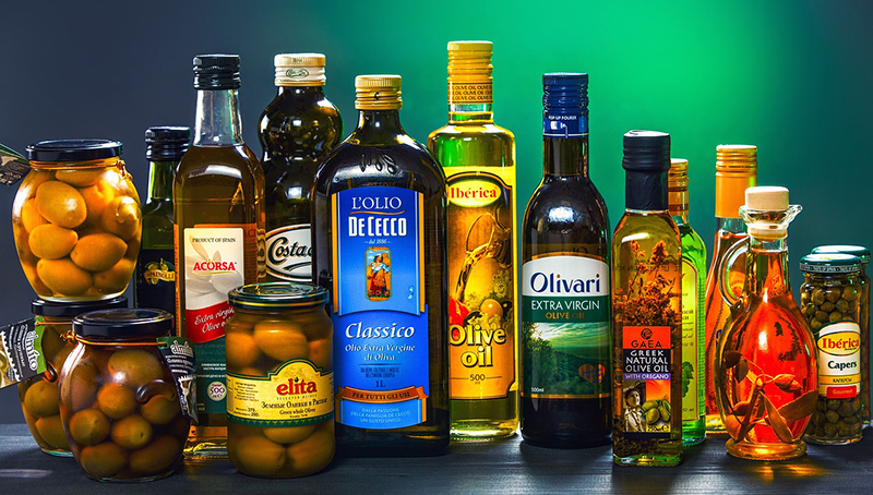 Image of olives and olive oil